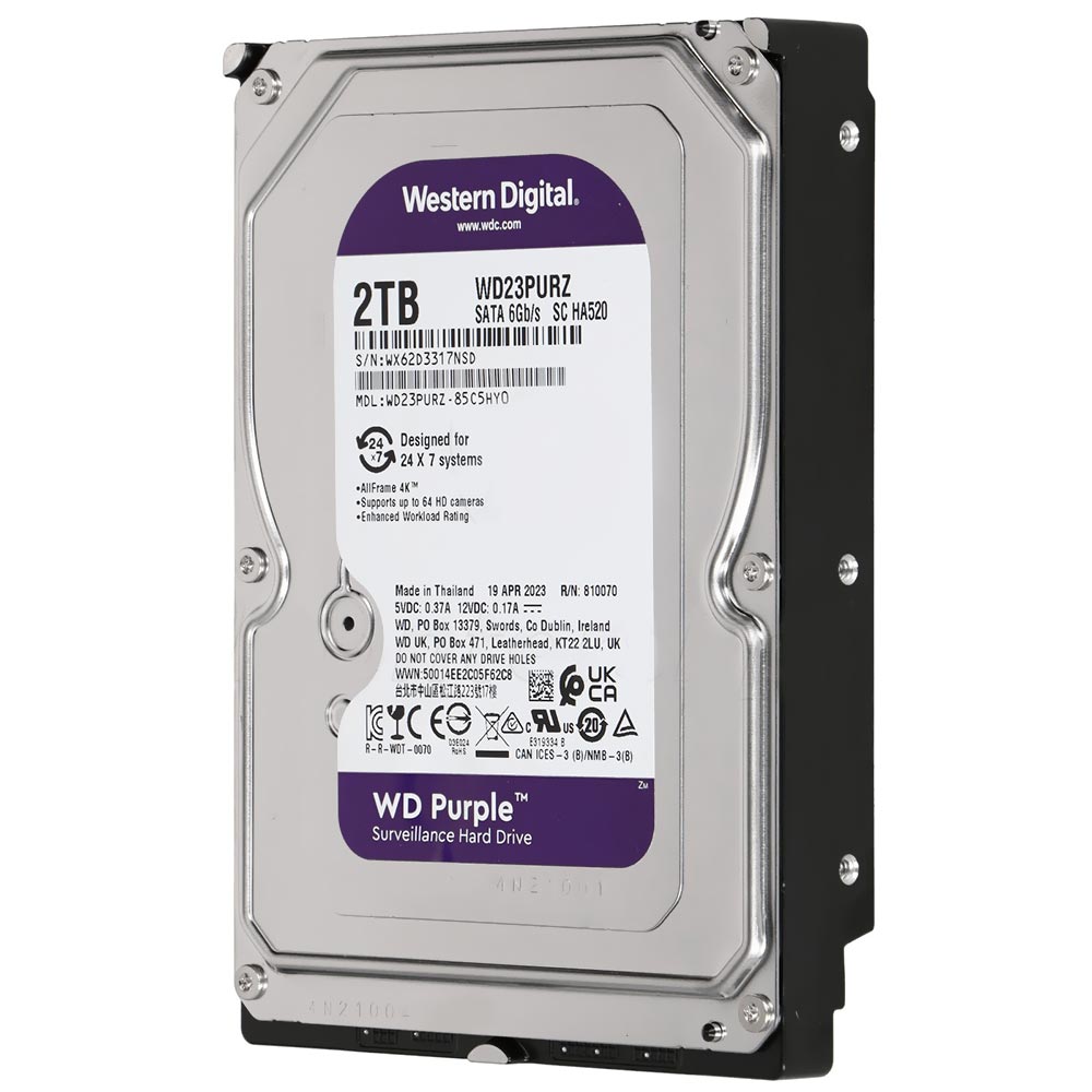 HD Western Digital WD Purple WD23PURZ 2TB 3.5" 5400RPM 256MB foto principal