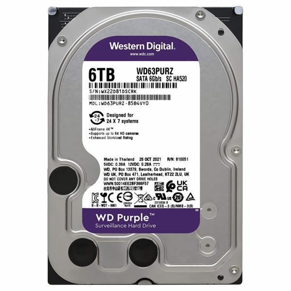 HD Western Digital WD Purple WD63PURZ 6TB 3.5" 5640RPM 256MB