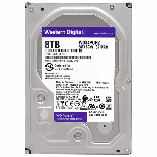 HD Western Digital WD Purple WD84PURZ 8TB 3.5" 5640RPM 128MB