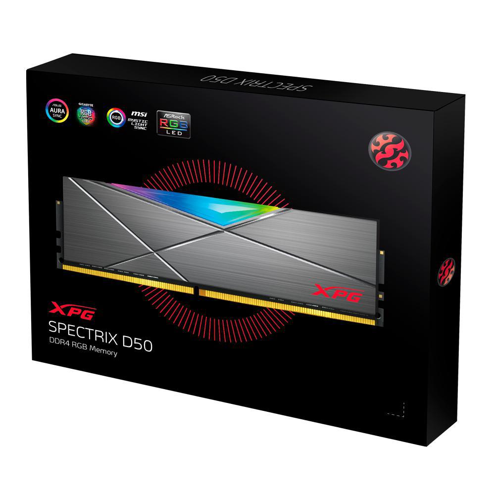 Memória Adata XPG Spectrix D50 RGB DDR4 32GB (2x 16GB) 3200MHz AX4U3200316G16A-DT50 foto 2