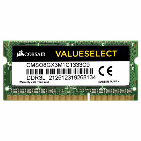 Memória Corsair ValueSelect DDR3L 8GB 1333MHz Notebook CMSO8GX3M1C1333C9