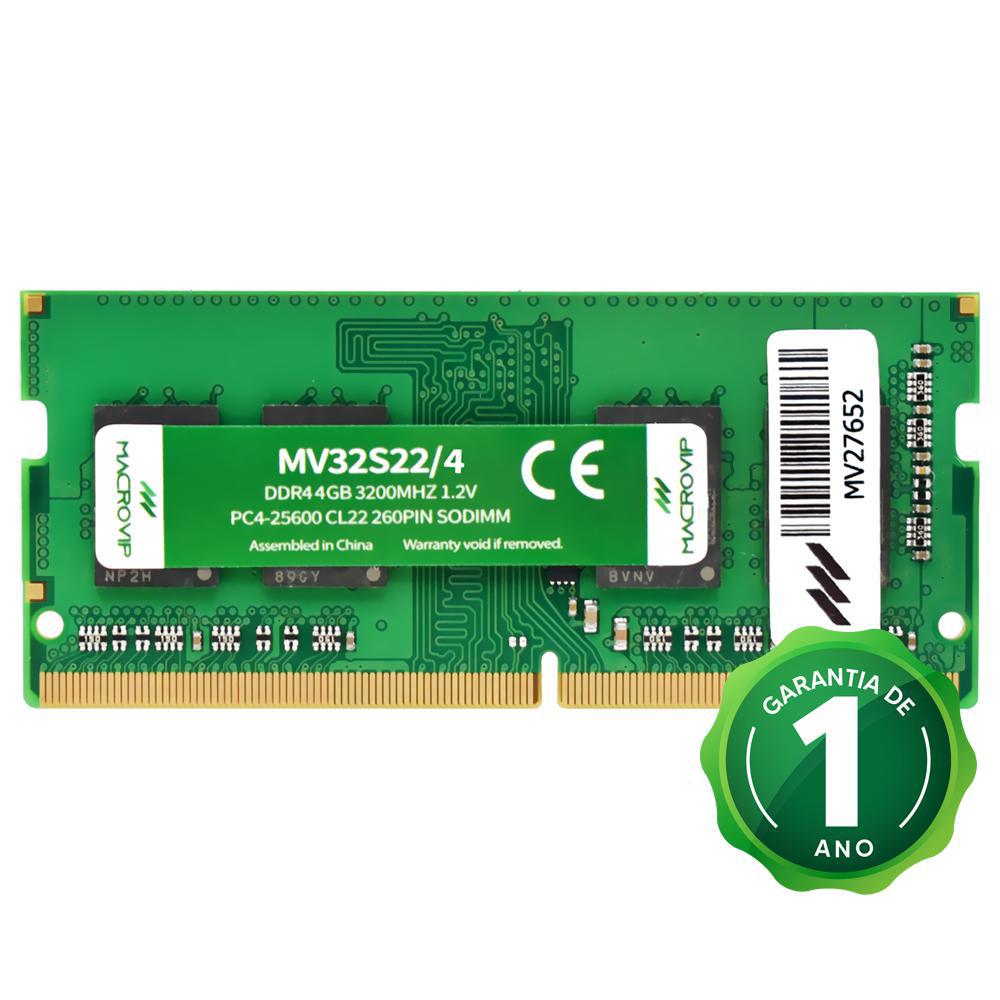 Memória Macrovip DDR4 4GB 3200MHz Notebook MV32S22/4