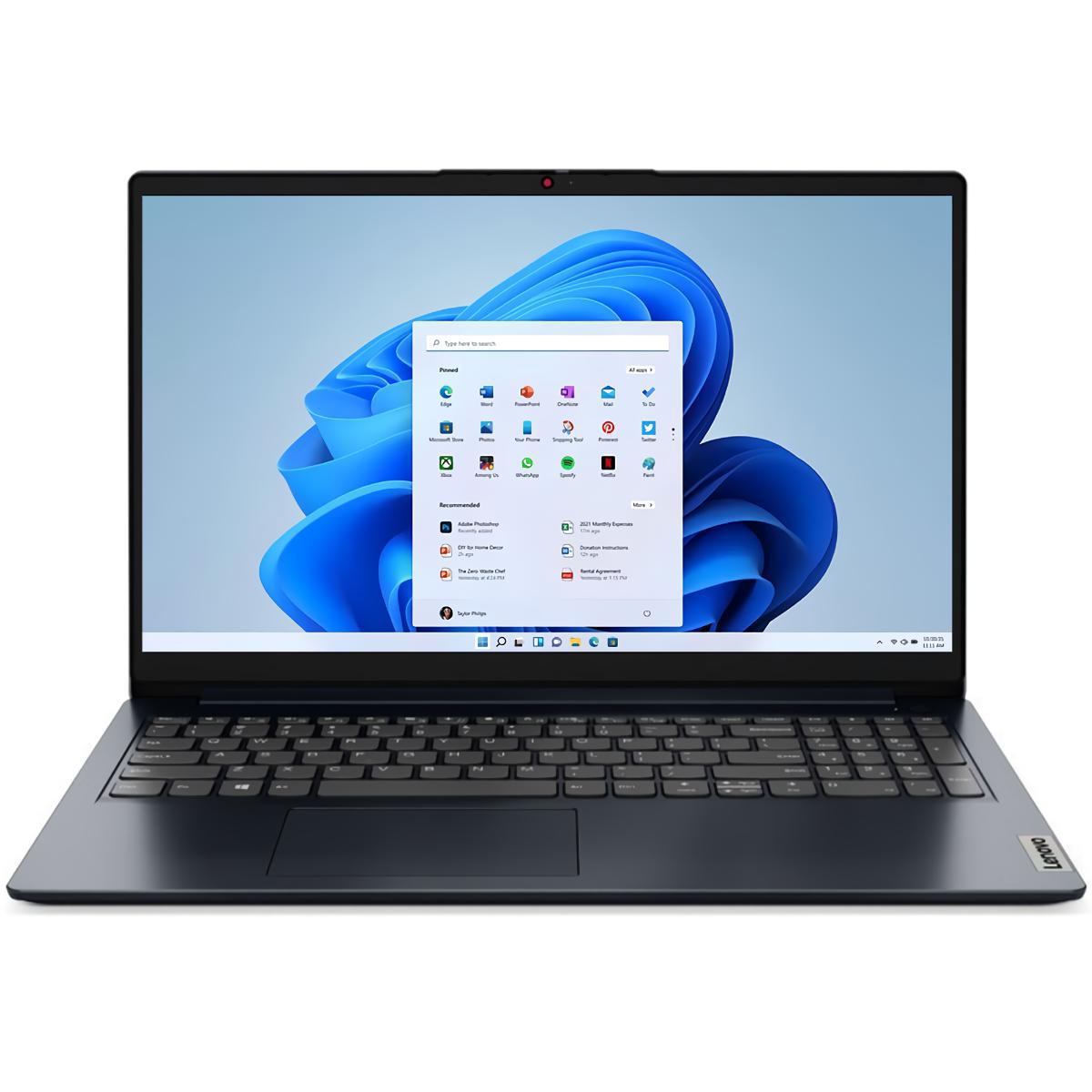 Notebook Lenovo Ideapad 1 82VG00BJUS AMD Ryzen 3 2.4GHz / Memória 8GB / SSD 256GB / 15.6" / Windows 11