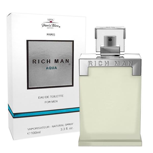 Perfume Paris Bleu Rich Man Aqua Eau de Toilette Masculino 100ML foto 2