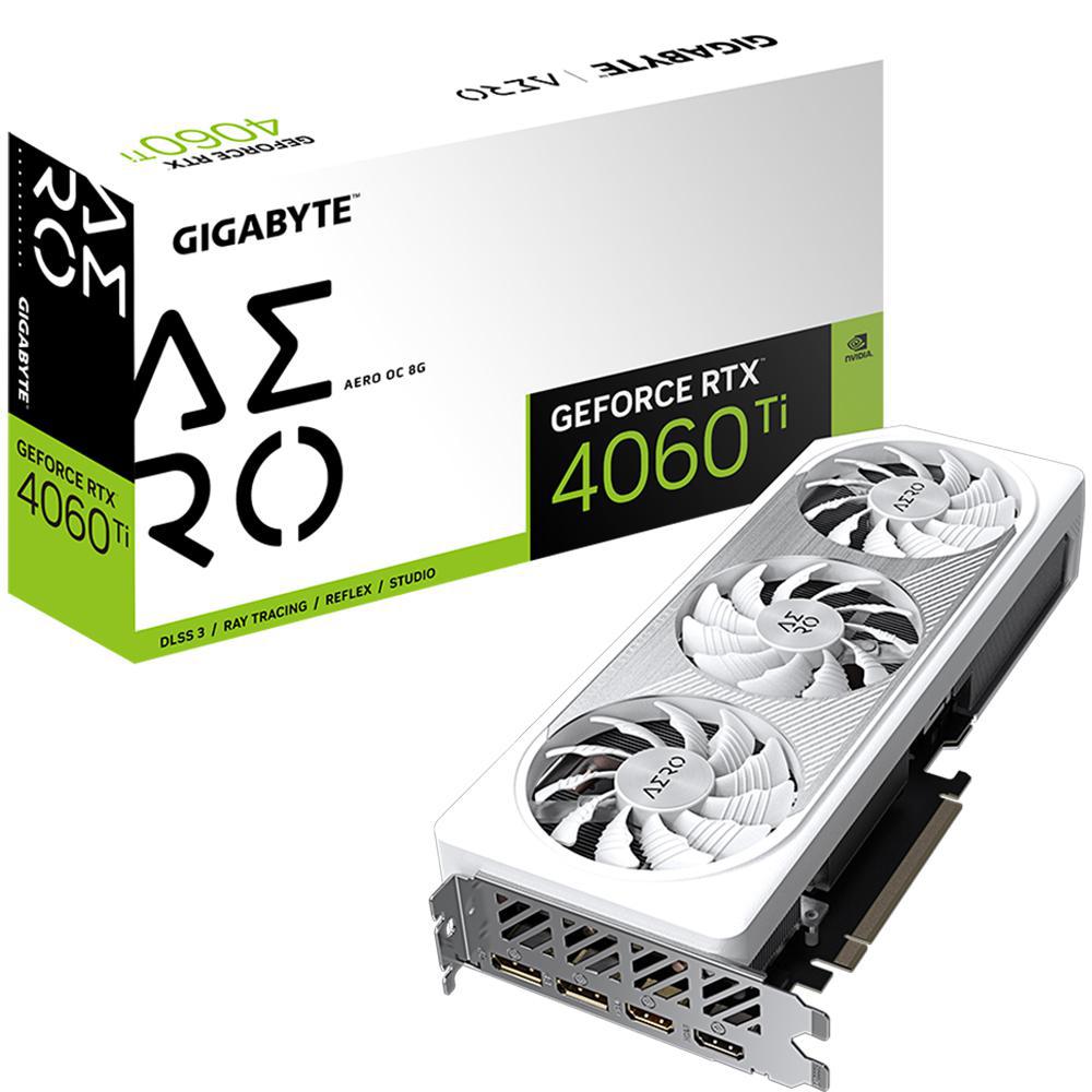 Placa de Vídeo Gigabyte GeForce RTX4060TI Aero OC 8GB GDDR6 PCI-Express