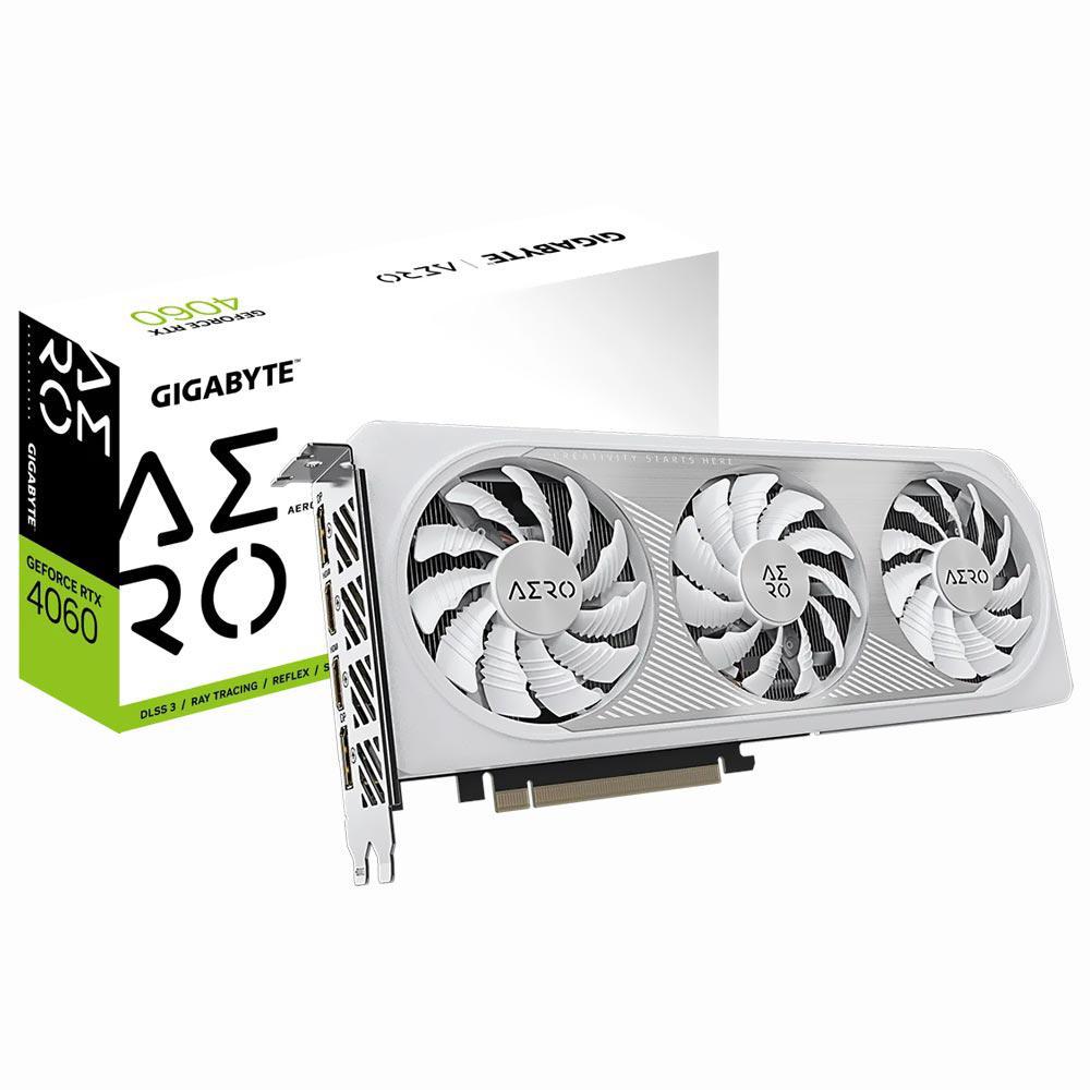 Placa de Vídeo Gigabyte GeForce RTX4060 Aero OC 8GB GDDR6 PCI-Express