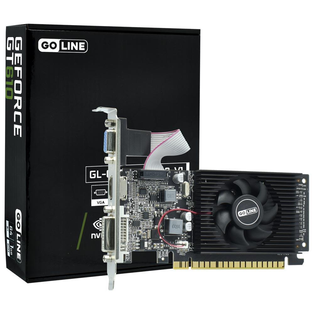 Placa de Vídeo GoLine GeForce GT610 1GB DDR3 PCI-Express