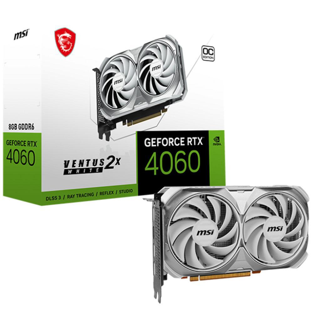 Placa de Vídeo MSI GeForce RTX4060 Ventus 2X White OC 8GB GDDR6 PCI-Express