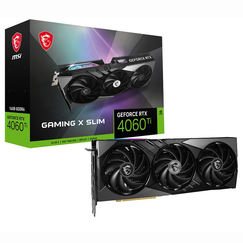 Placa de Vídeo MSI GeForce RTX4060TI Gaming X Slim 16GB GDDR6 PCI-Express