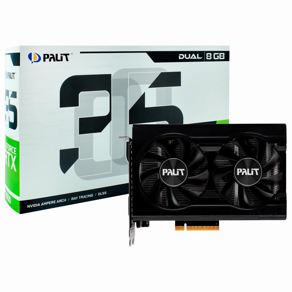 Placa de Vídeo Palit GeForce RTX3050 Dual 8GB GDDR6 PCI-Express foto principal