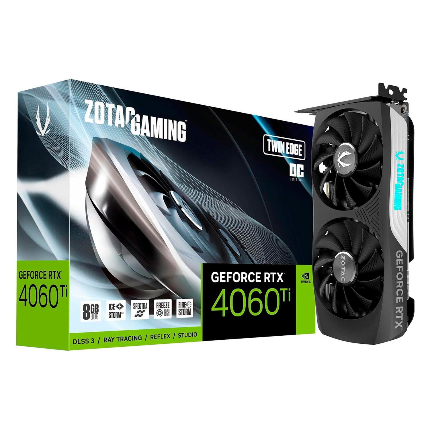 Placa de Vídeo Zotac GeForce RTX4060TI Twin Edge OC 8GB GDDR6 PCI-Express