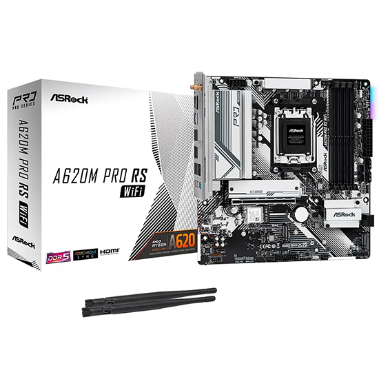 Placa Mãe Asrock A620M Pro RS Wi-Fi AMD Soquete AM5 foto principal