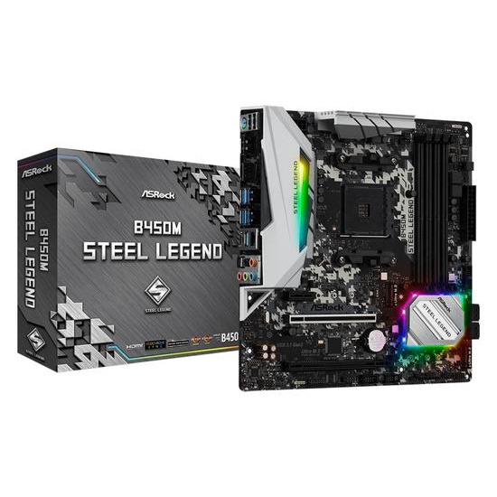 Placa Mãe Asrock B450M Steel Legend AMD Soquete AM4