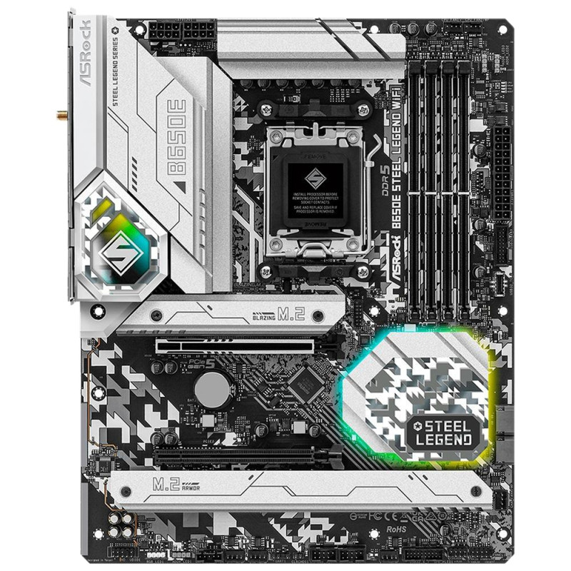 Placa Mãe Asrock B650E Steel Legend Wi-Fi AMD Soquete AM5 foto 1