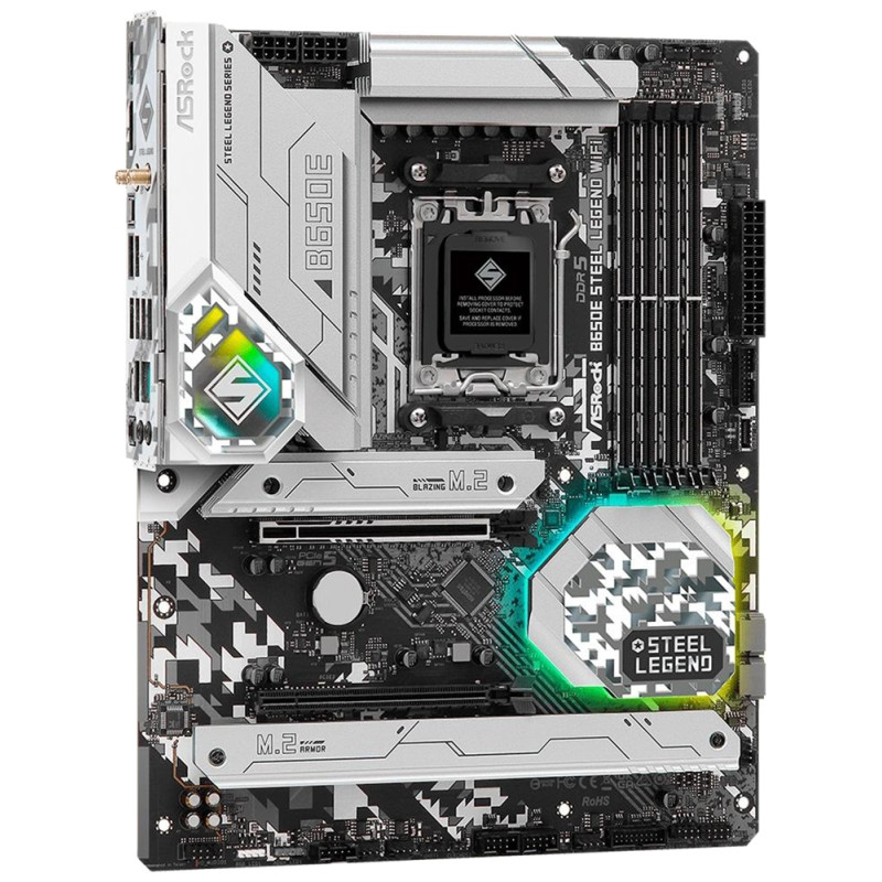 Placa Mãe Asrock B650E Steel Legend Wi-Fi AMD Soquete AM5 foto 2