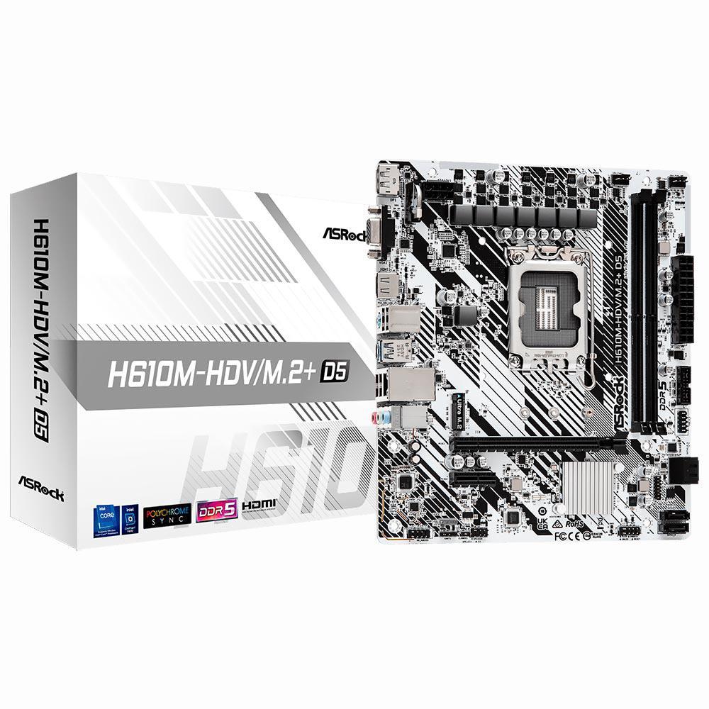 Placa Mãe Asrock H610M-HDV/M.2+ D5 Intel Soquete LGA 1700
