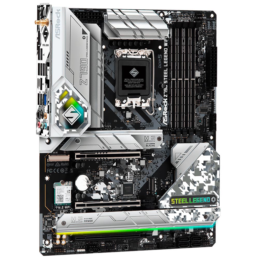Placa Mãe Asrock Z790 Steel Legend Wi-Fi Intel Soquete LGA 1700 foto 1