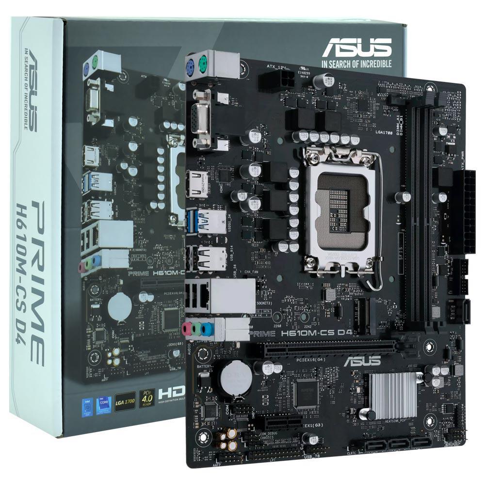 Placa Mãe Asus Prime H610M-CS D4 Intel Soquete LGA 1700