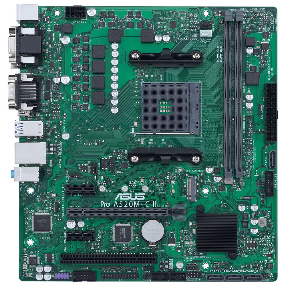 Placa Mãe Asus Pro A520M-C II/CSM AMD Soquete AM4 foto 1