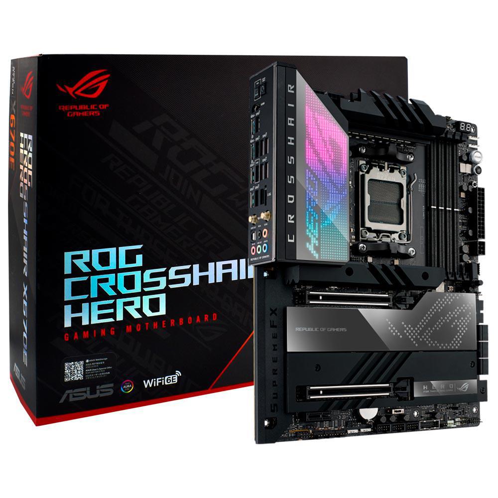 Placa Mãe Asus Rog Crosshair X670E Hero AMD Soquete AM5