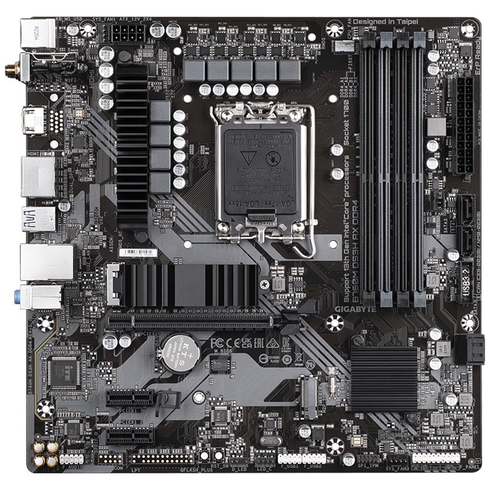 Placa Mãe Gigabyte B760M DS3H AX DDR4 Intel Soquete LGA 1700 foto 1
