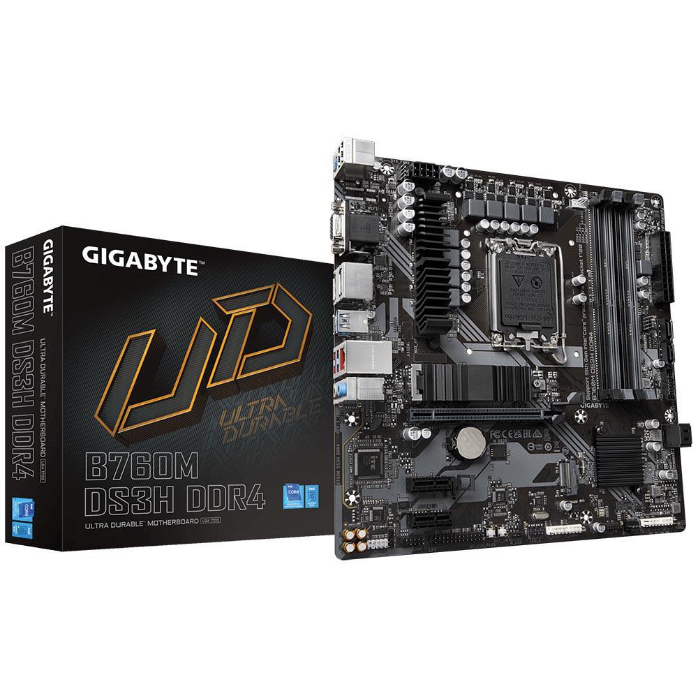 Placa Mãe Gigabyte B760M DS3H DDR4 Intel Soquete LGA 1700