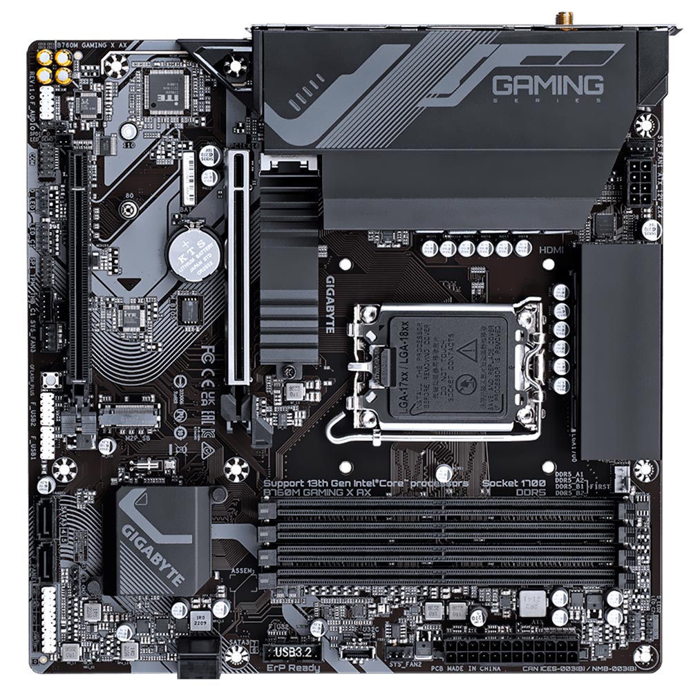 Placa Mãe Gigabyte B760M Gaming X AX Intel Soquete LGA 1700 foto 1