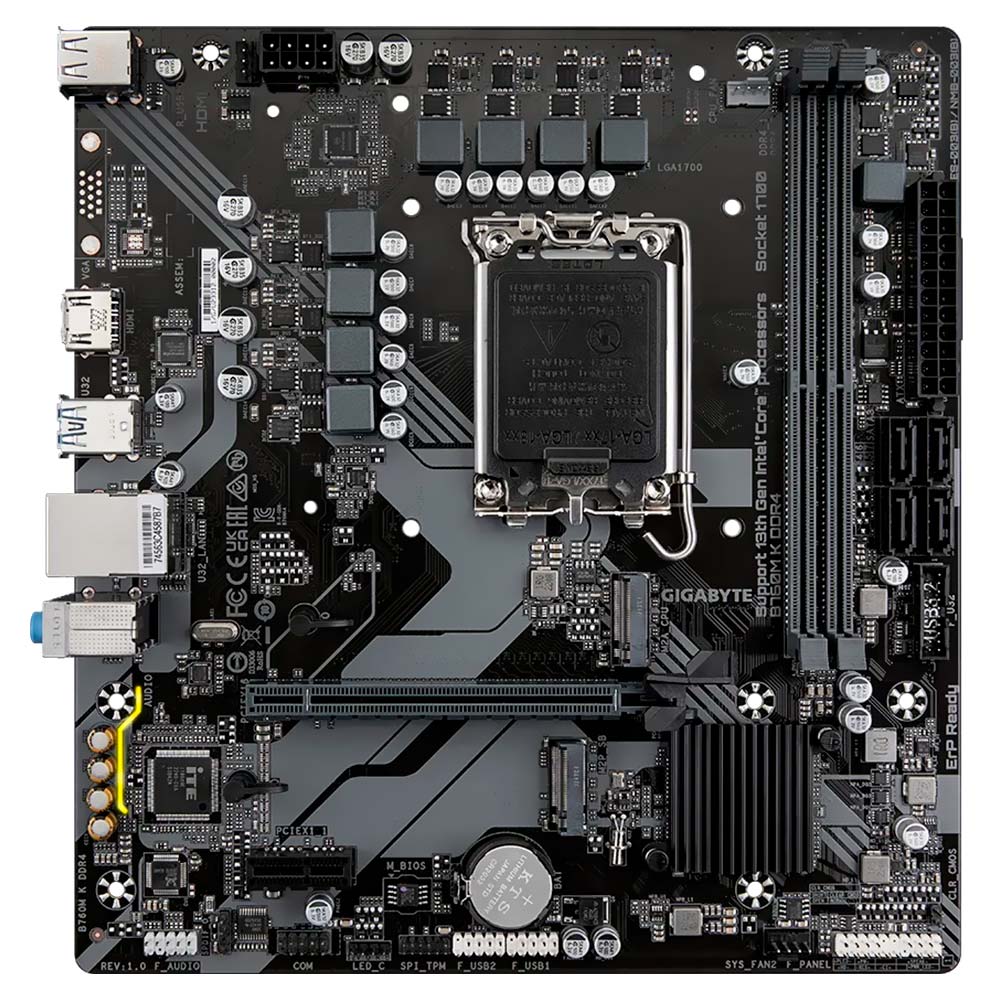 Placa Mãe Gigabyte B760M K DDR4 Intel Soquete LGA 1700 foto 1