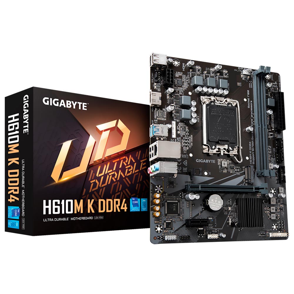 Placa Mãe Gigabyte H610M K DDR4 Intel Soquete LGA 1700