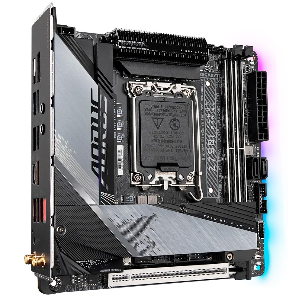 Placa Mãe Gigabyte Z790I Aorus Ultra Intel Soquete LGA 1700 foto 1