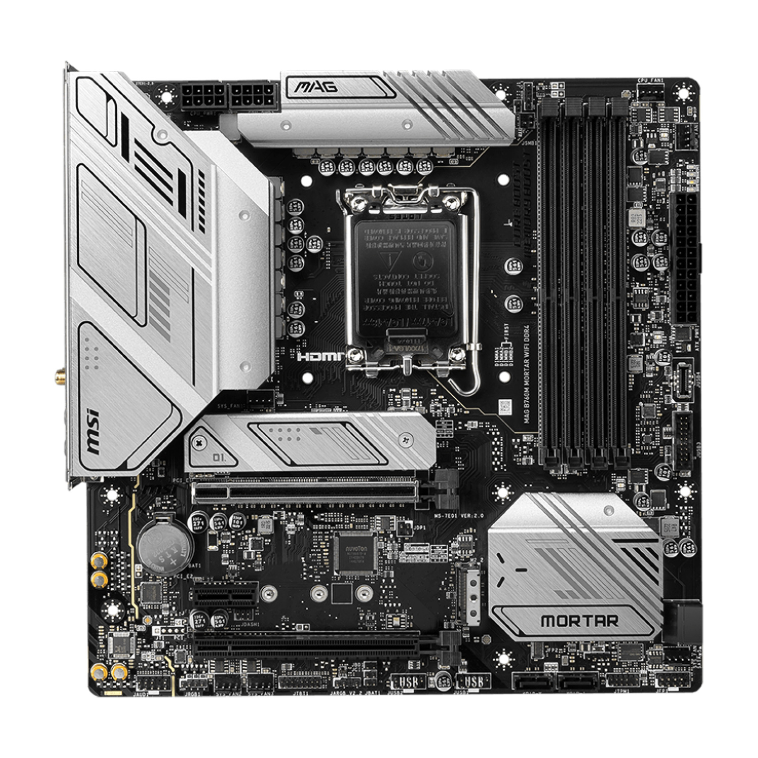 Placa Mãe MSI Mag B760M Mortar Wi-Fi DDR4 Intel Soquete LGA 1700 foto 1