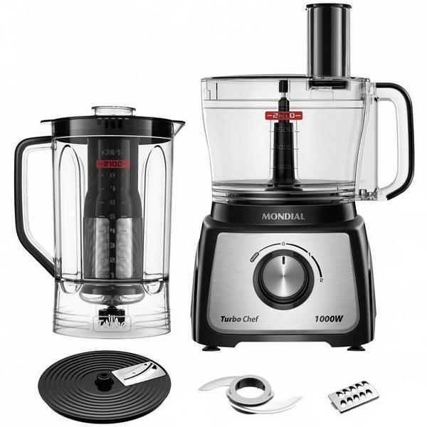 Processador de Alimentos Mondial Turbo Chef MPN-01-BF + Liquidificador + Extrator de Suco 220V foto principal
