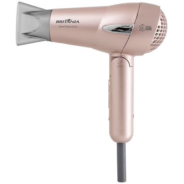 Secador de Cabelo Britania Travel Rose Gold Bivolt + Chapinha foto 1