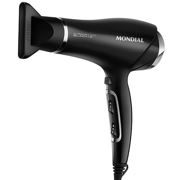 Secador de Cabelo Mondial Chrome Black SCN-04 110V