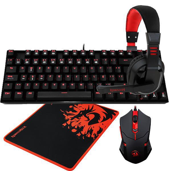Teclado Redragon K552-BB-2 USB Com Mouse / Mouse Pad / Fone de Ouvido