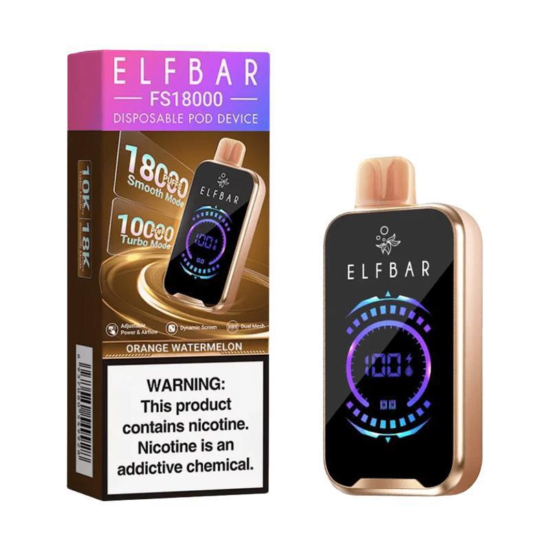 Vaper Descartável Elfbar FS18000 Orange Watermelon 18000 Puffs