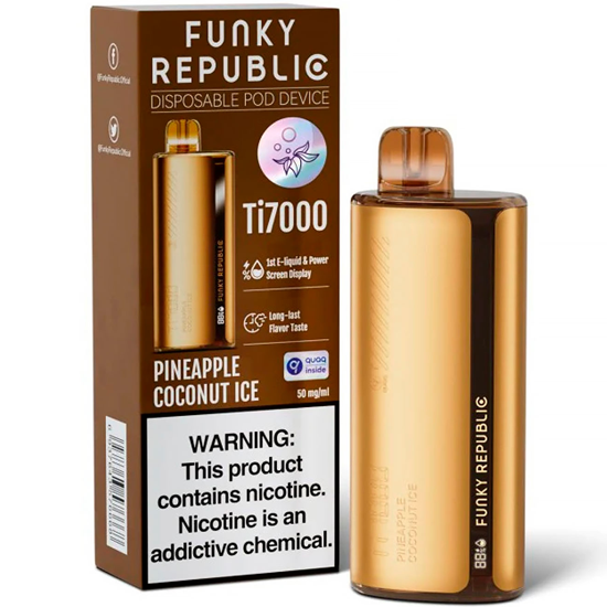Vaper Descartável Elfbar Funky Republic Ti7000 Pineapple Coconut Ice 7000 Puffs foto principal