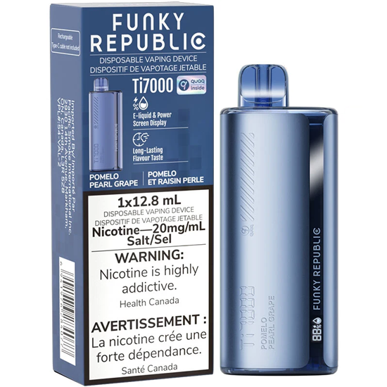 Vaper Descartável Elfbar Funky Republic Ti7000 Pomelo Pearl Grape 7000 Puffs
