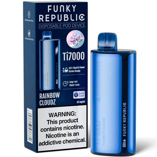 Vaper Descartável Elfbar Funky Republic Ti7000 Rainbow Cloudz 7000 Puffs