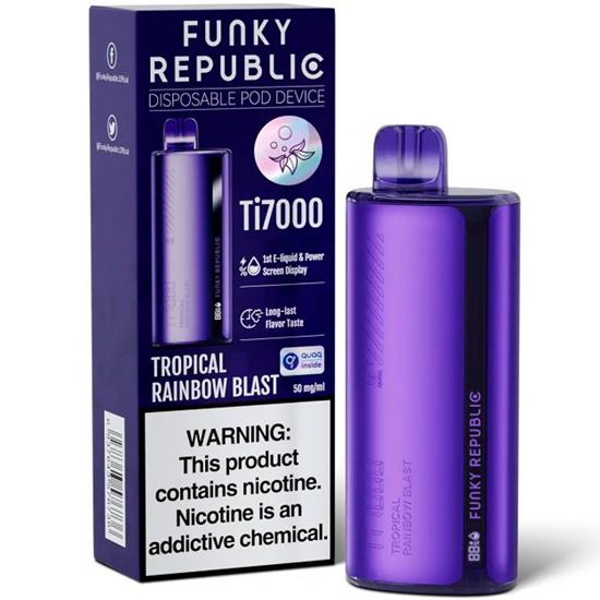 Vaper Descartável Elfbar Funky Republic Ti7000 Tropical Rainbow Blast 7000 Puffs