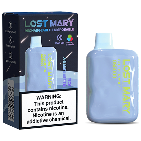 Vaper Descartável Elfbar Lost Mary OS5000 Blueberry Ice 5000 Puffs