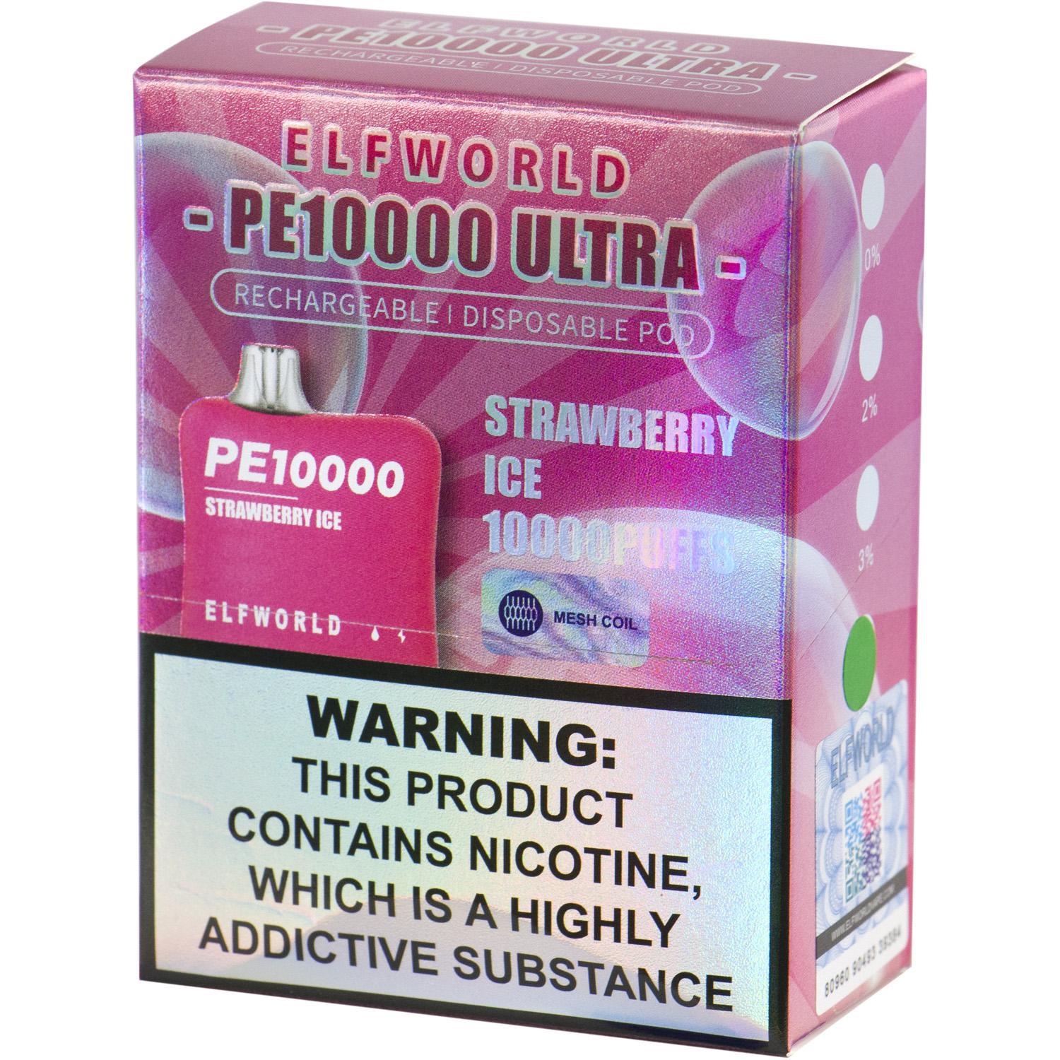 Vaper Descartável Elfworld PE10000 Strawberry Ice 10000 Puffs