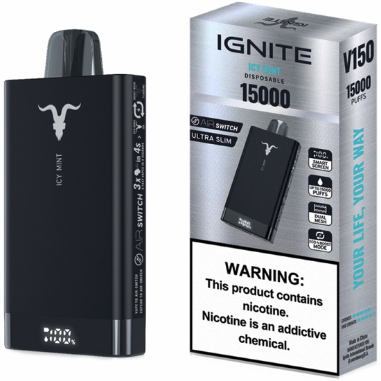 Vaper Descartável Ignite V150 Icy Mint 15000 Puffs