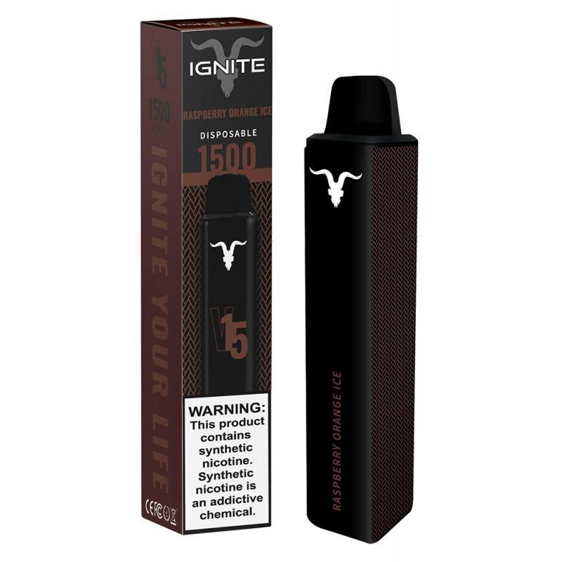 Vaper Descartável Ignite V15 Raspberry Orange Ice 1500 Puffs