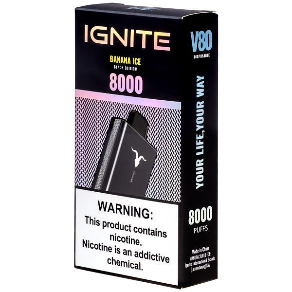 Vaper Descartável Ignite V80 Banana Ice 8000 Puffs