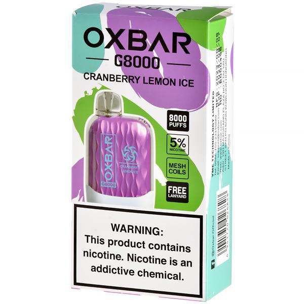 Vaper Descartável Oxbar G8000 Cranberry Lemon Ice 8000 Puffs