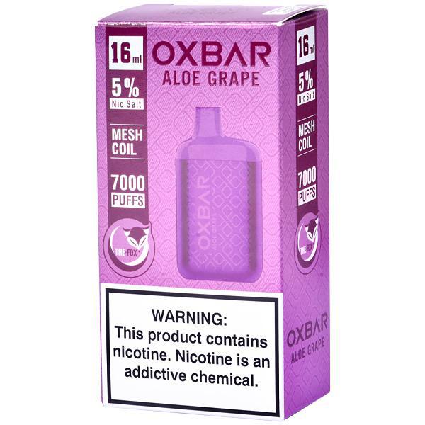 Vaper Descartável Oxbar The Fox Aloe Grape 7000 Puffs