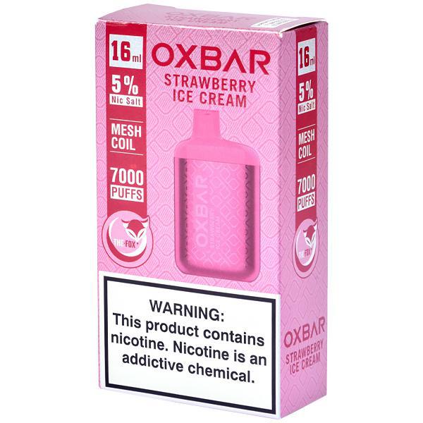 Vaper Descartável Oxbar The Fox Strawberry Ice Cream 7000 Puffs