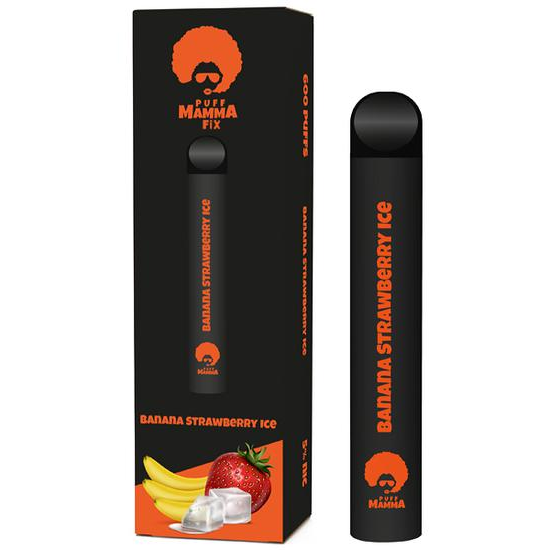 Vaper Descartável Puff Mamma Fix Banana Strawberry Ice 600 Puffs