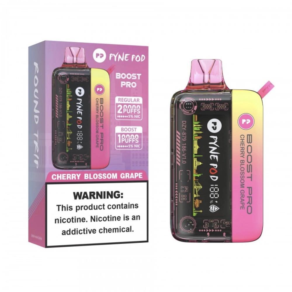 Vaper Descartável Pyne Pod Boost Pro Cherry Blossom Grape 20000 Puffs